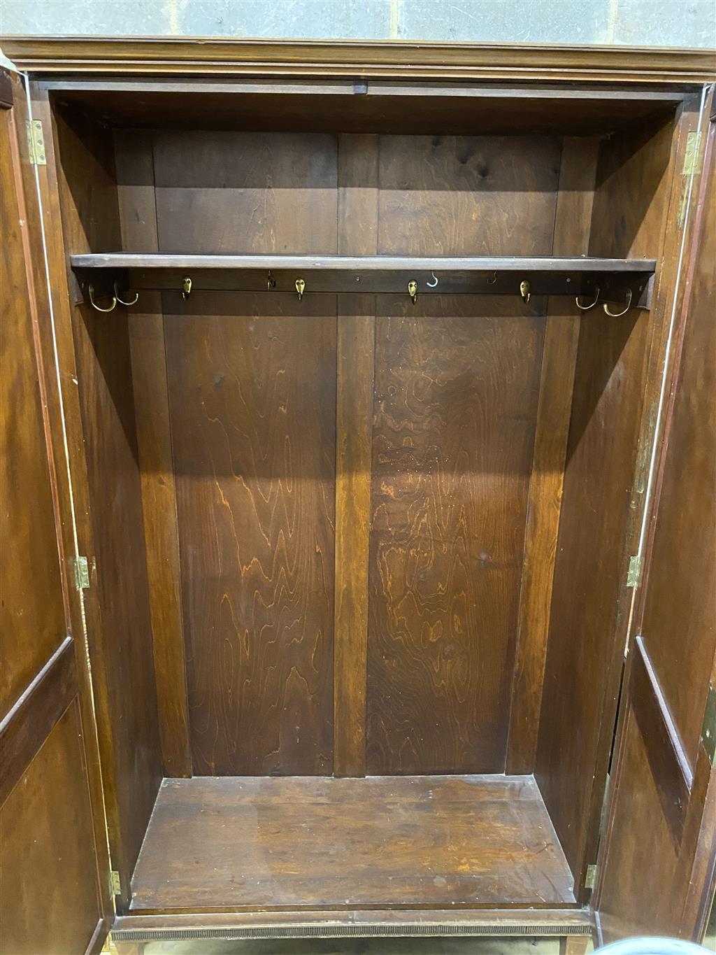A Dutch style mahogany wardrobe,